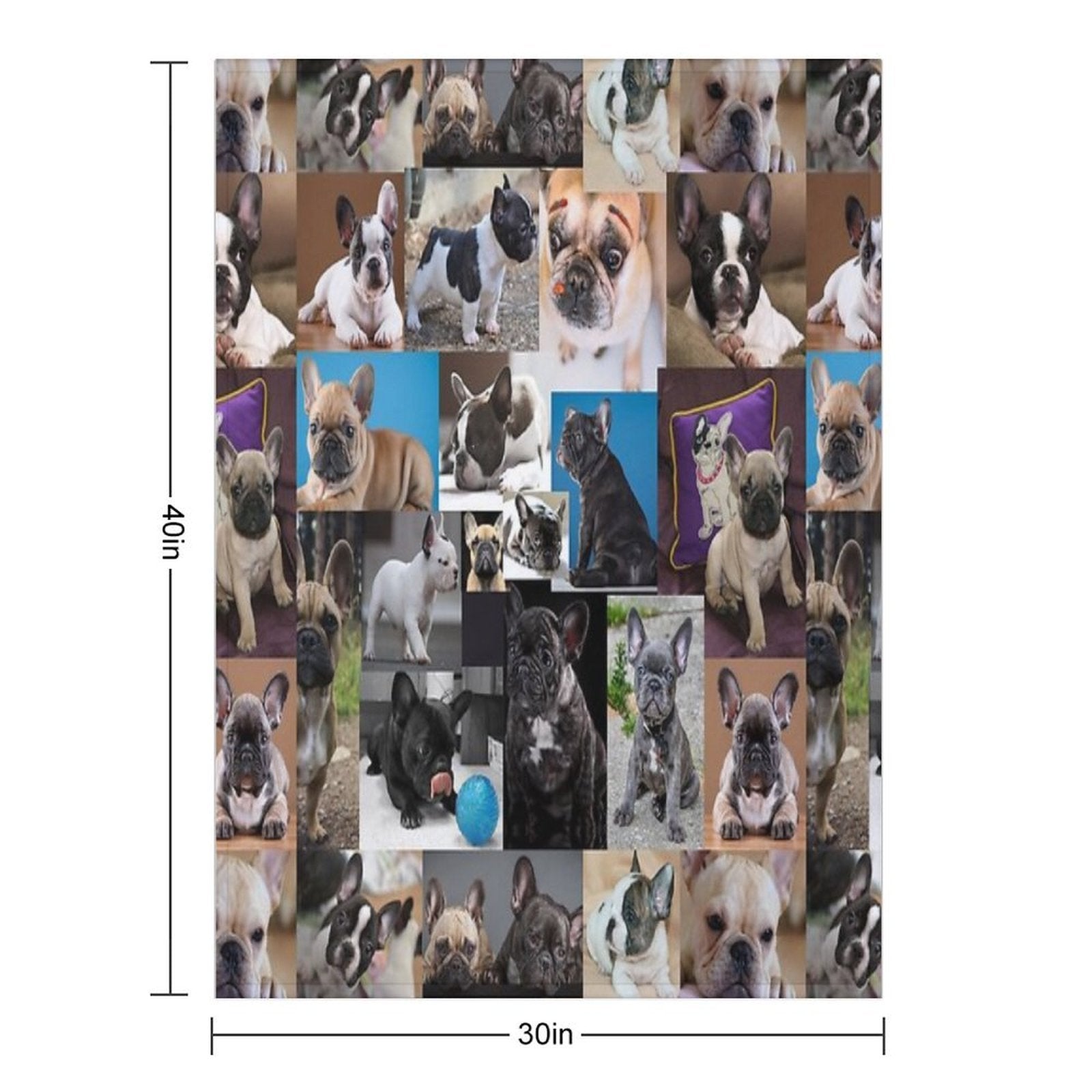 French Bulldog Dog Breed Collage - 2 Sustainable Throw Blanket