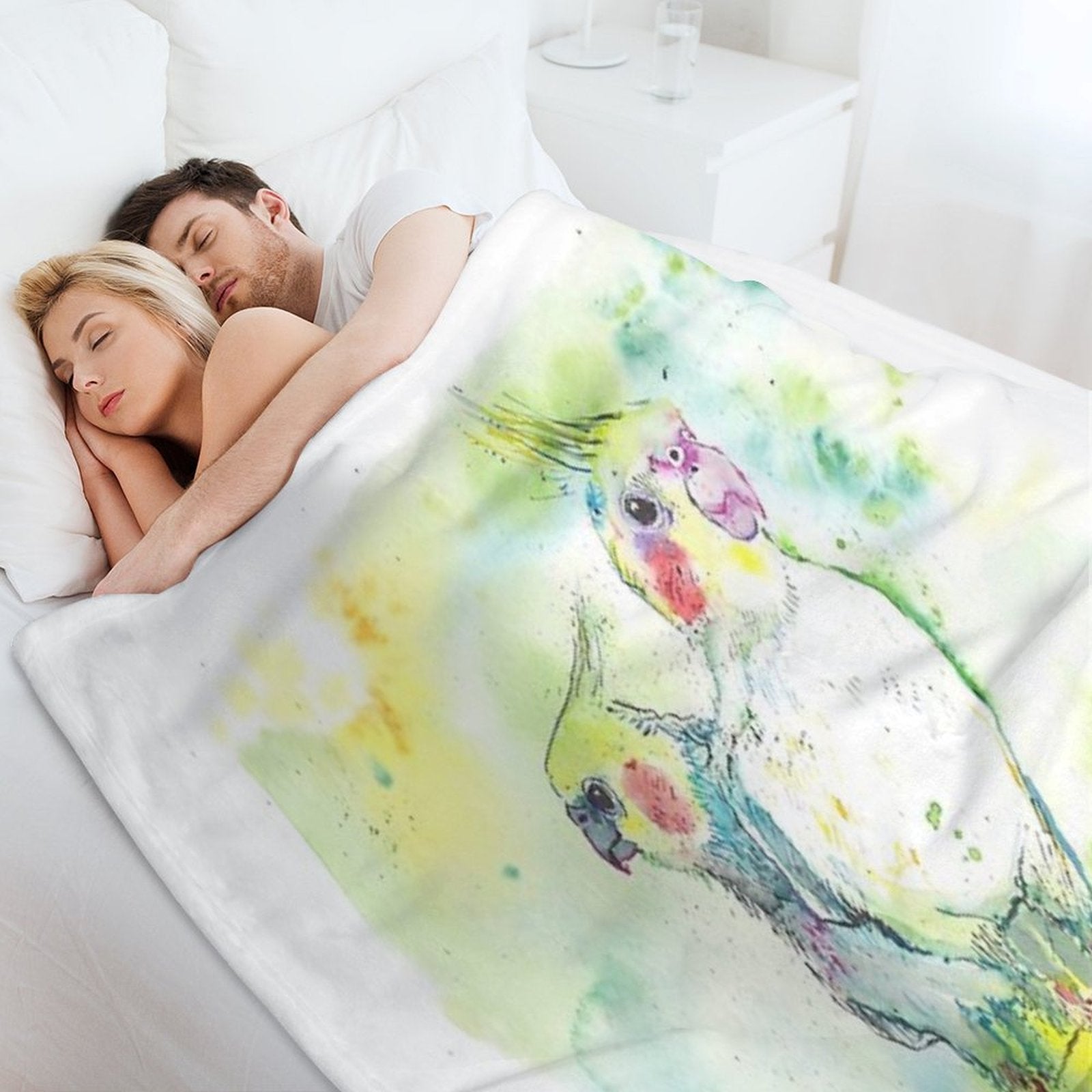 Cockatiel Pairing Comfort Throw Blanket