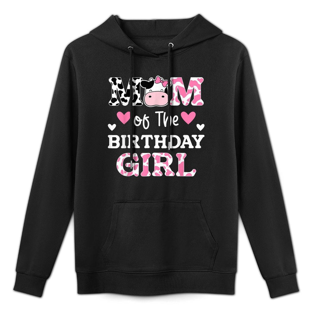 Mom of The Birthday Girl Farm Cow Mommy Mama 1st Pilling-Resistant Hoodie