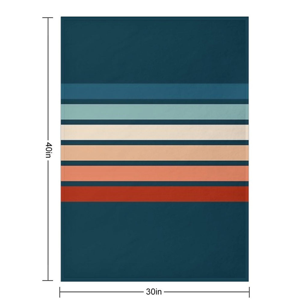 70s Vintage Retro Stripes Quick-dry Throw Blanket