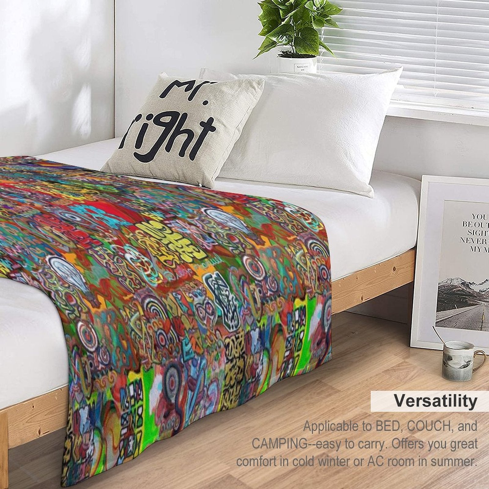 Graffiti 21 Tapiz 11 Wrinkle-free Throw Blanket