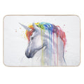 Rainbow Unicorn Watercolor  Easy To Clean Bath Mat