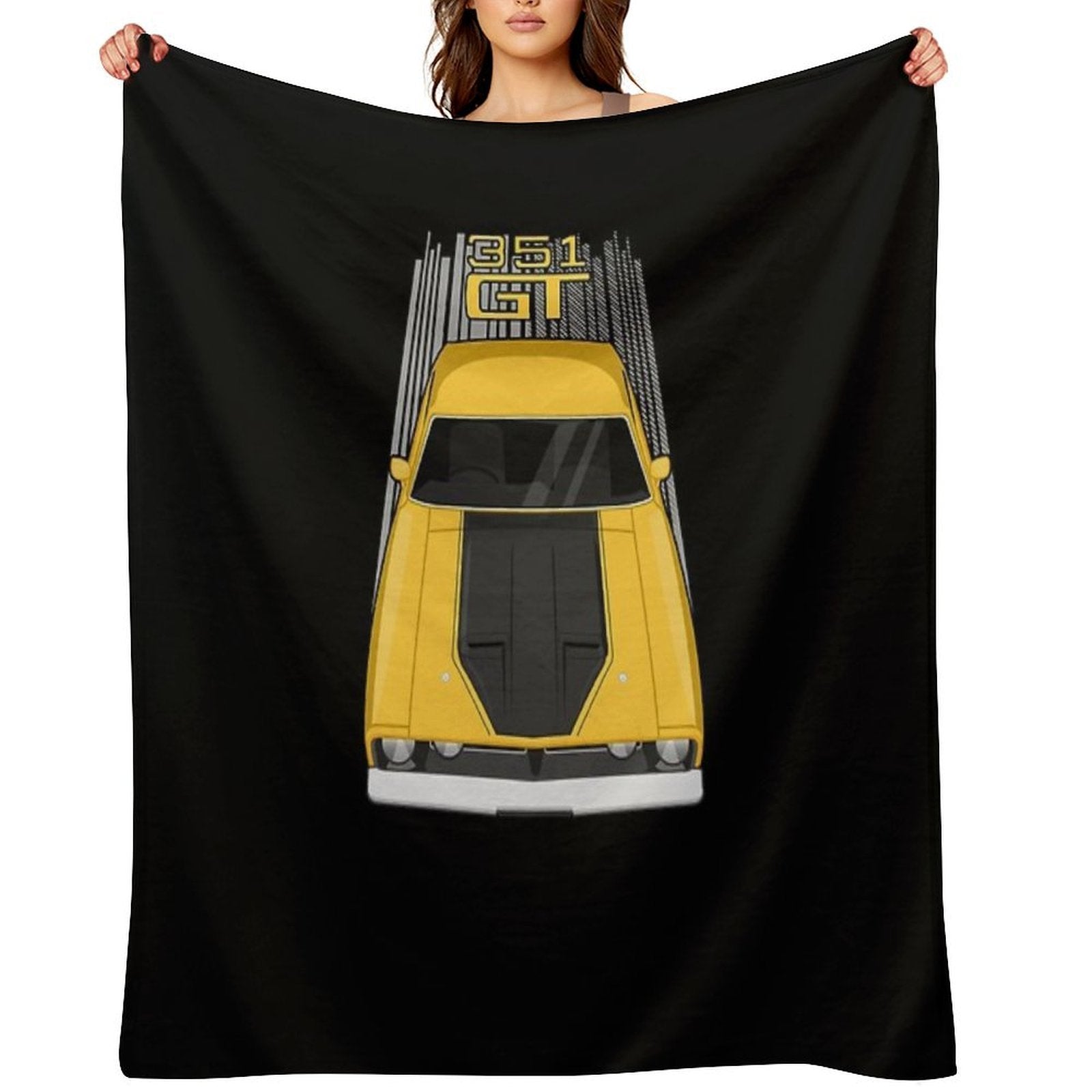 Ford Falcon XB GT 351 - Yellow Eco-conscious Throw Blanket