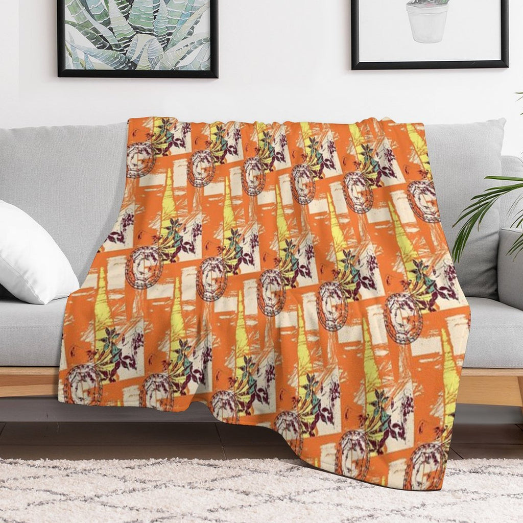 Abstract Flower Pattern Quick-dry Throw Blanket