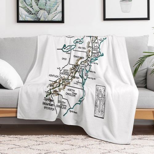 Appalachian Trail Map Versatility Throw Blanket