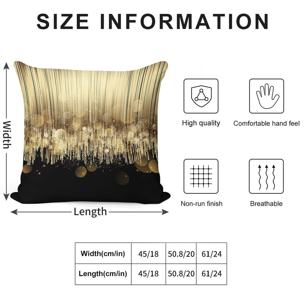 Black And Gold Soft Gift Ready Throw Pillow