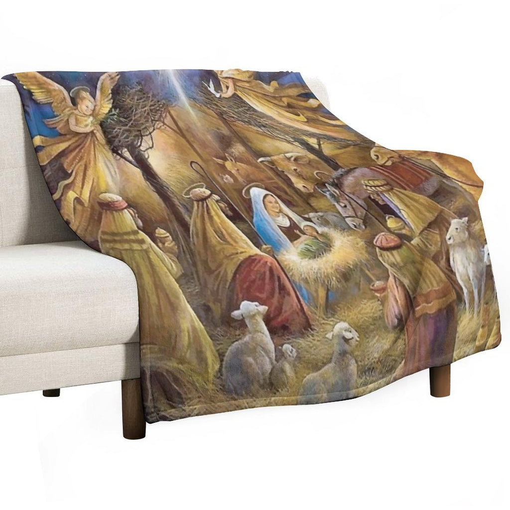 Christian Christmas Nativity Versatility Throw Blanket