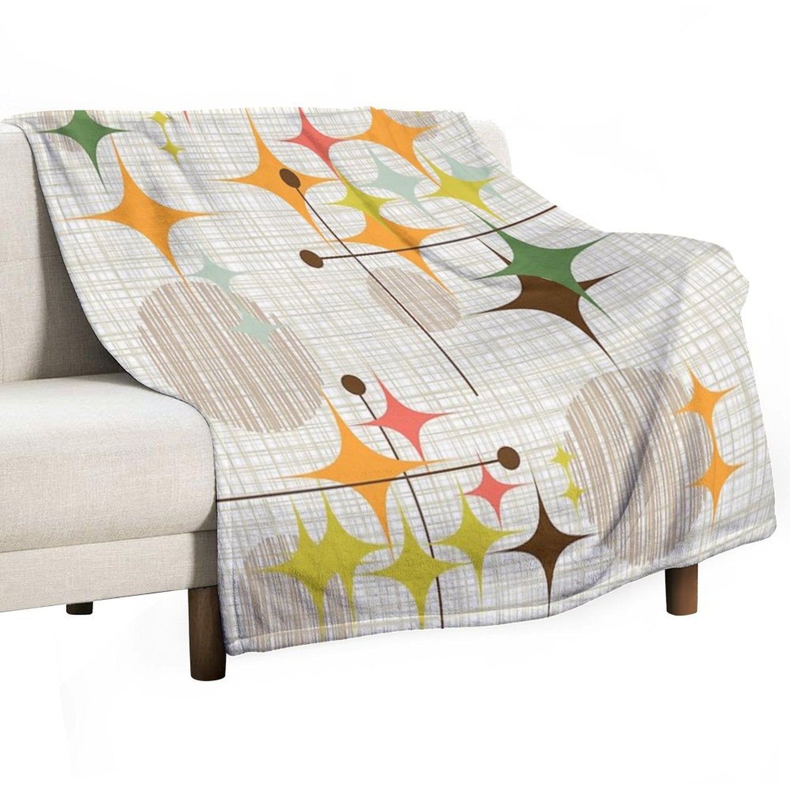 Eames Era Starbursts And Globes 3 (bkgrnd) Quick-dry Throw Blanket