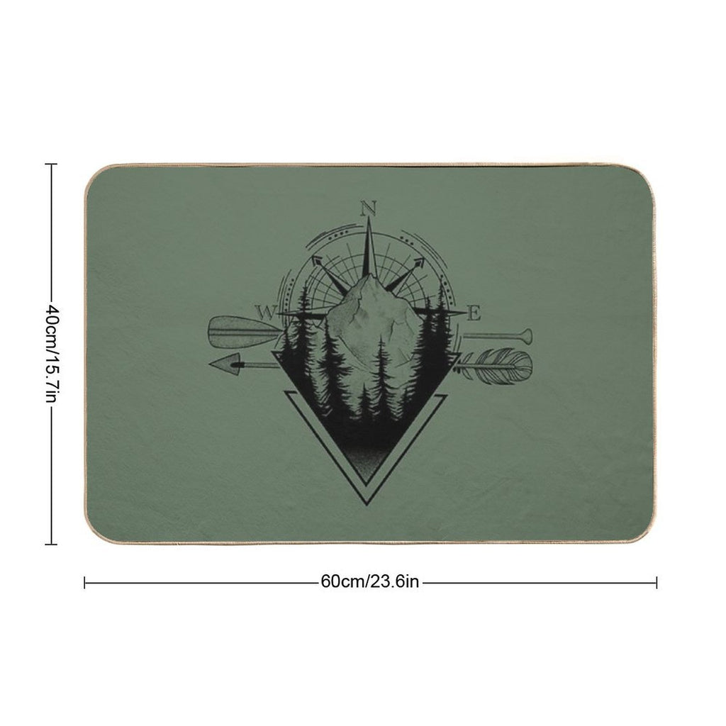 Nature Mountain Compass Geometric Graphics Shirt  Eco-Friendly Bath Mat