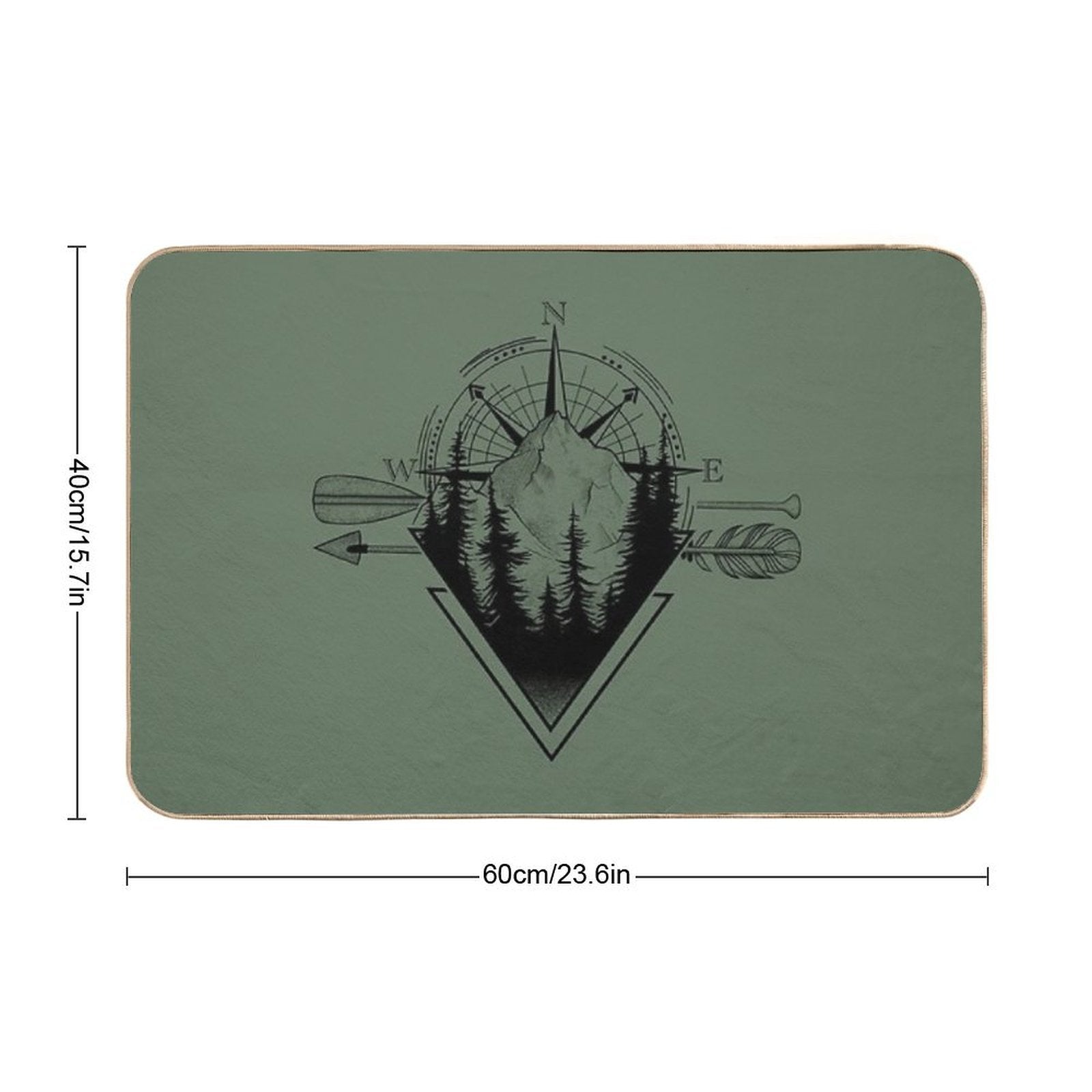 Nature Mountain Compass Geometric Graphics Shirt  Eco-Friendly Bath Mat
