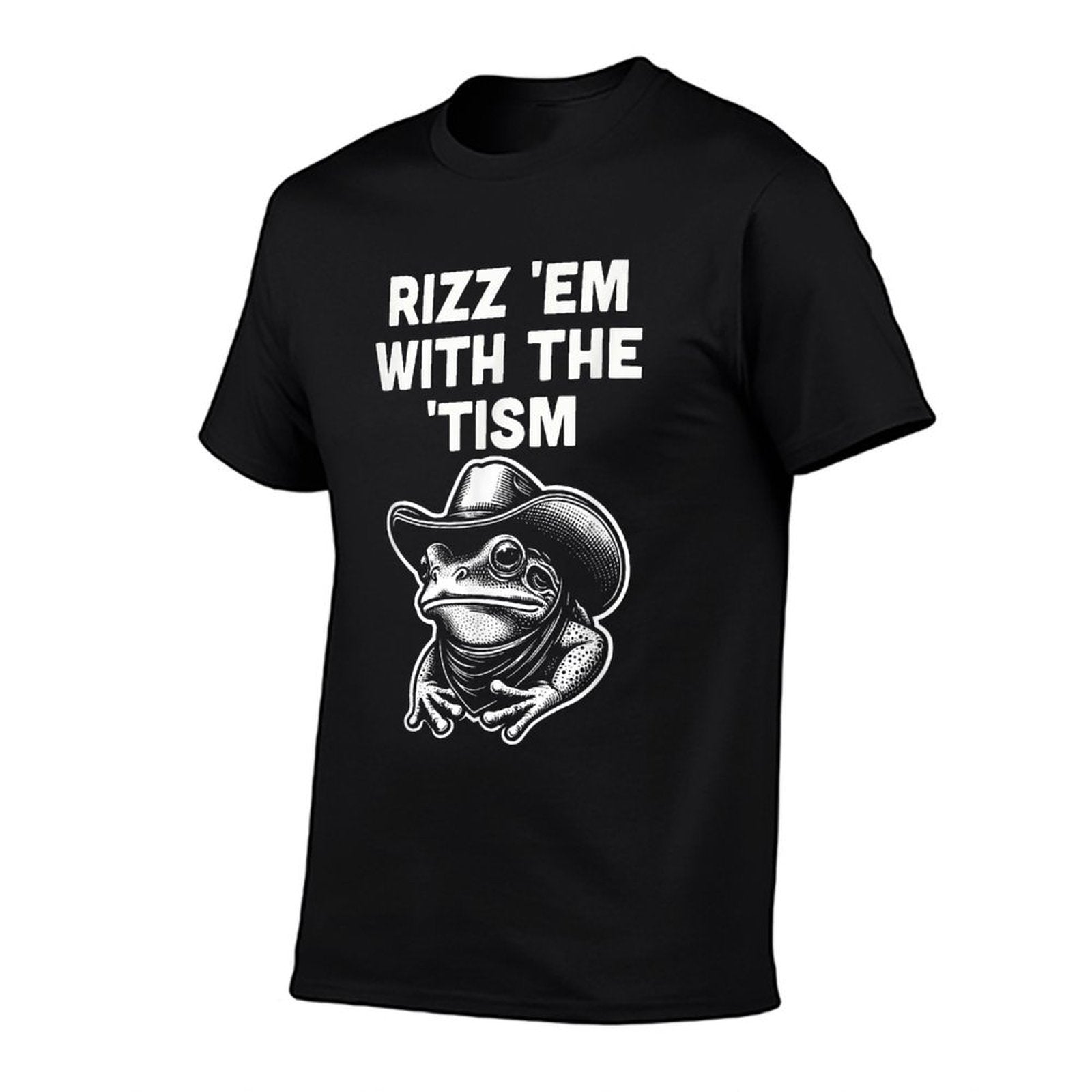 Funny Rizz Internet Meme Culture Trending Frog Meme Funny Autism Awareness - Unisex Adult, Black, Small,  Odor-resistant T-Shirt