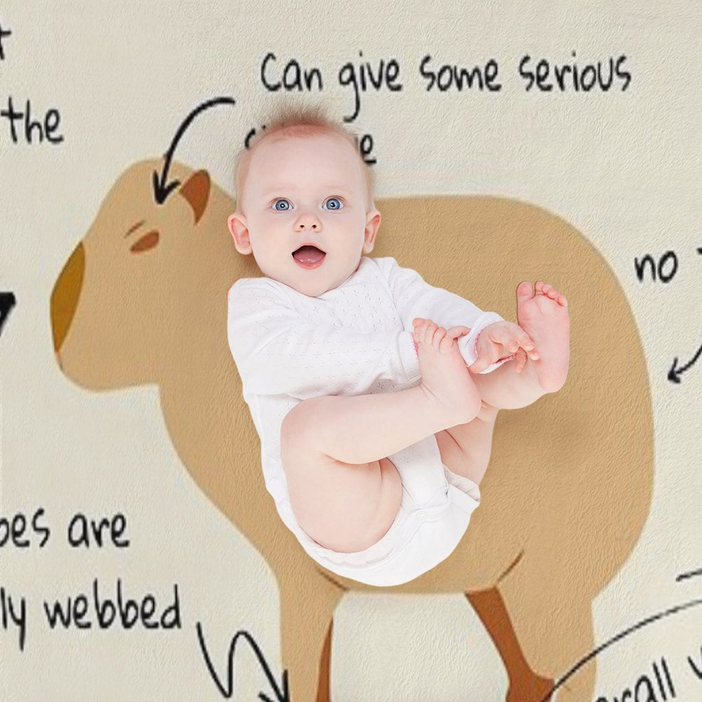 Anatomy of A Capybara Durable Throw Blanket