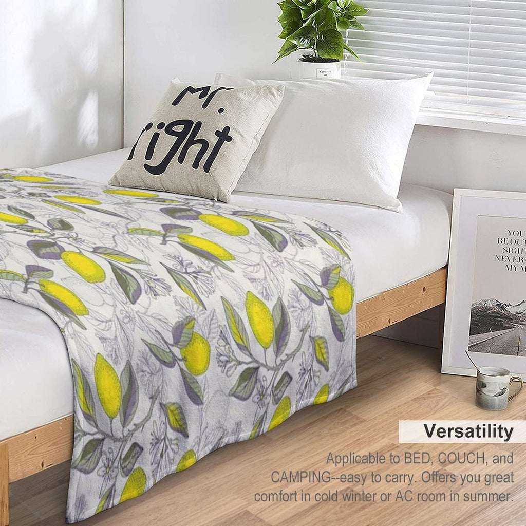 Lemon Pattern Gift-ready Throw Blanket