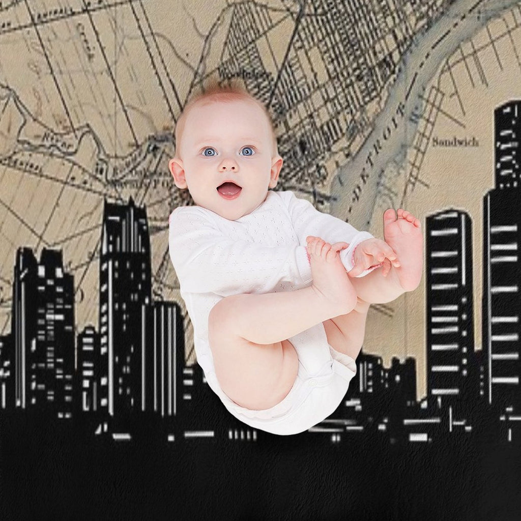 Detroit Skyline Comfort Throw Blanket