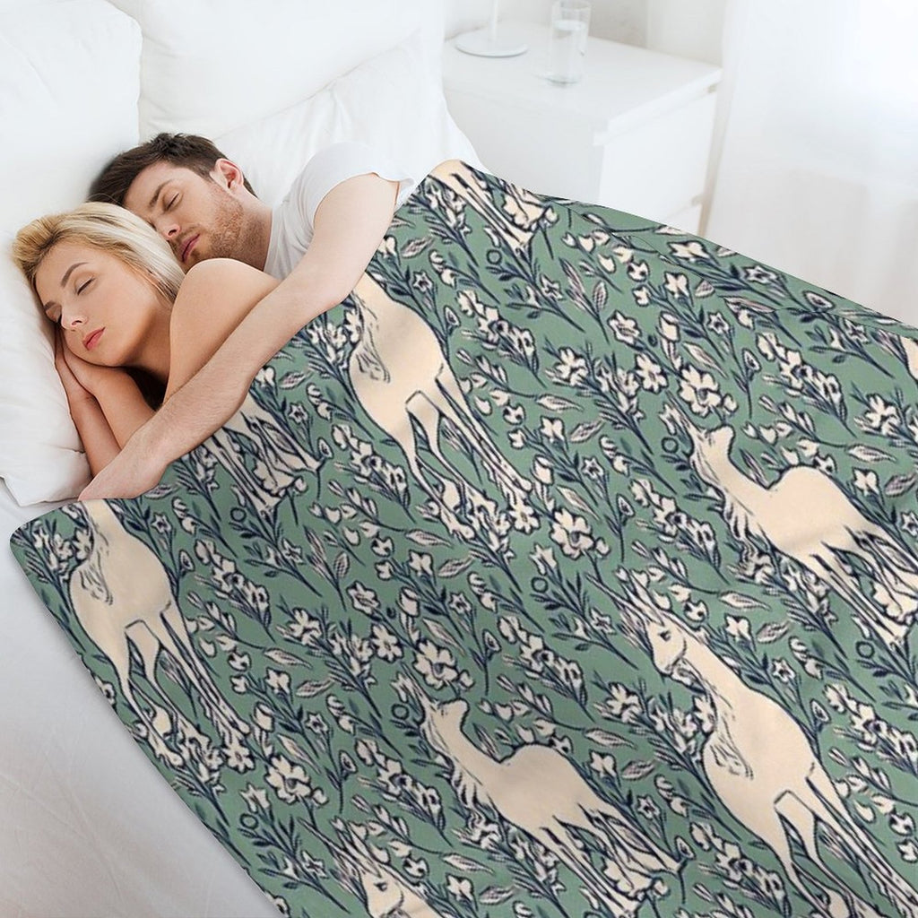The Last Unicorn Ethereal Forest Print Comfort Throw Blanket