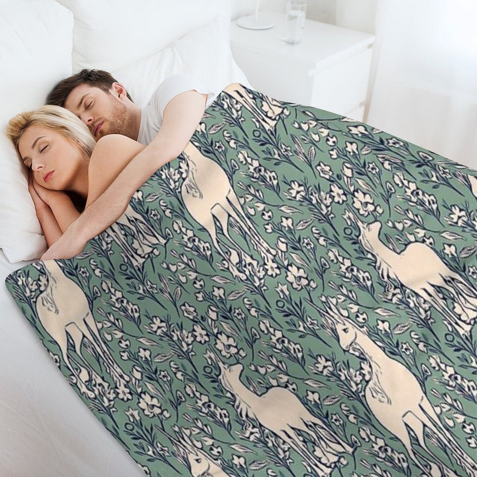 The Last Unicorn Ethereal Forest Print Comfort Throw Blanket