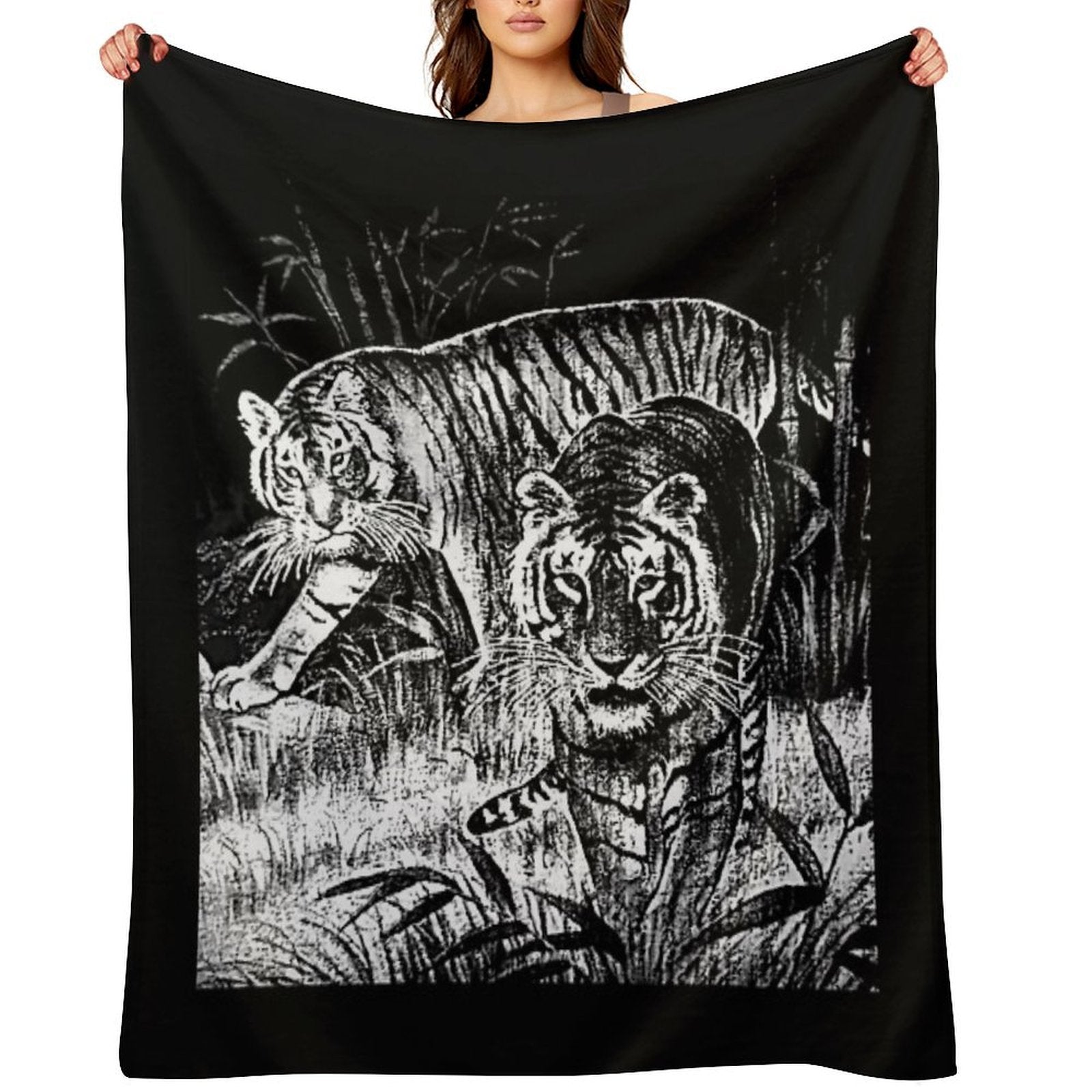 Cobija Del Tigre Mexican Blanket Tiger Meme Easy Care Throw Blanket