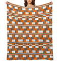 Orange Grey Square Art Anti-pilling Throw Blanket
