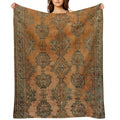 Antique Turkish Oushak Rug Print Multi-functional Throw Blanket