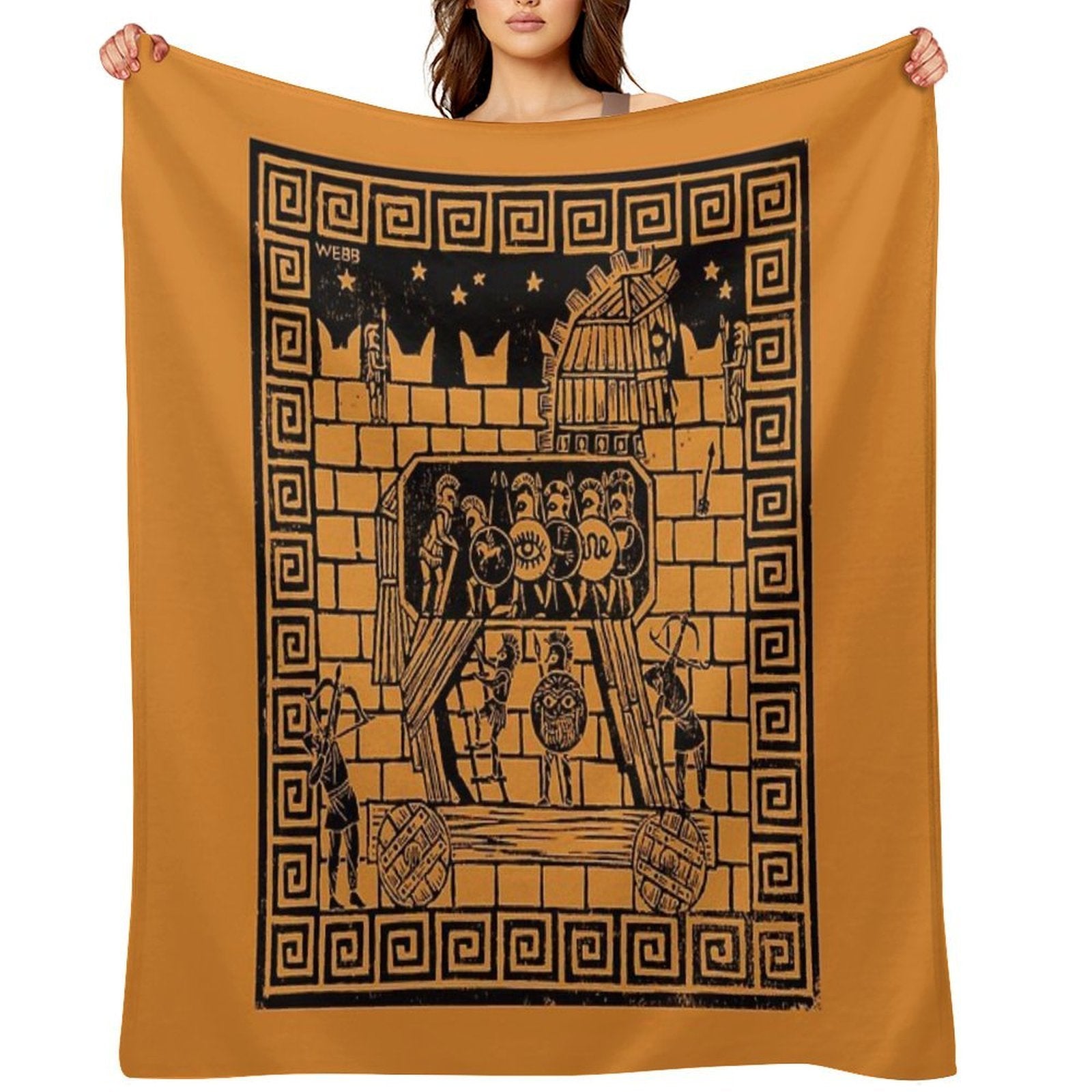 Trojan Horse Machine-washable Throw Blanket