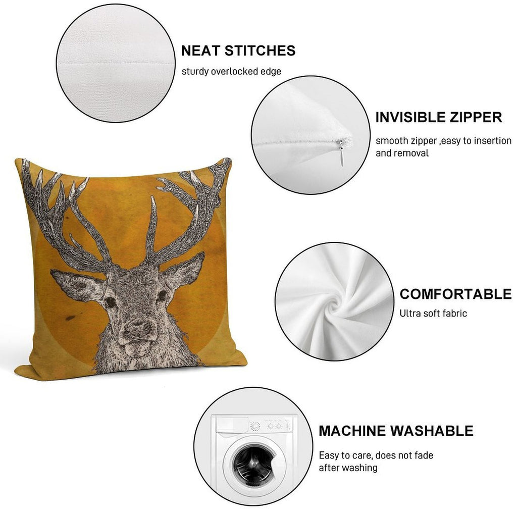 Wild Stag's Head Soft Ultra-Soft Texture Throw Pillow
