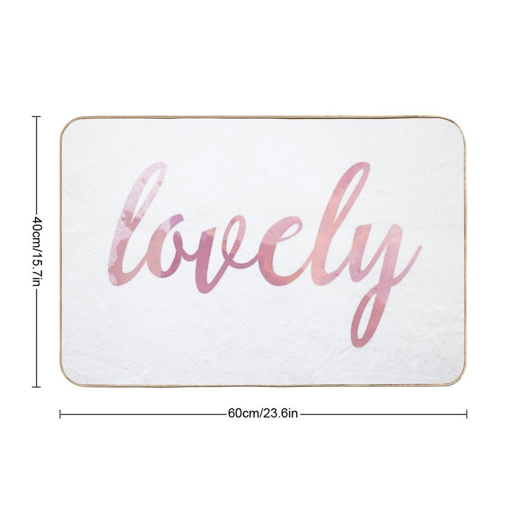 Lovely in Pink Watercolor  Eco-Friendly Bath Mat