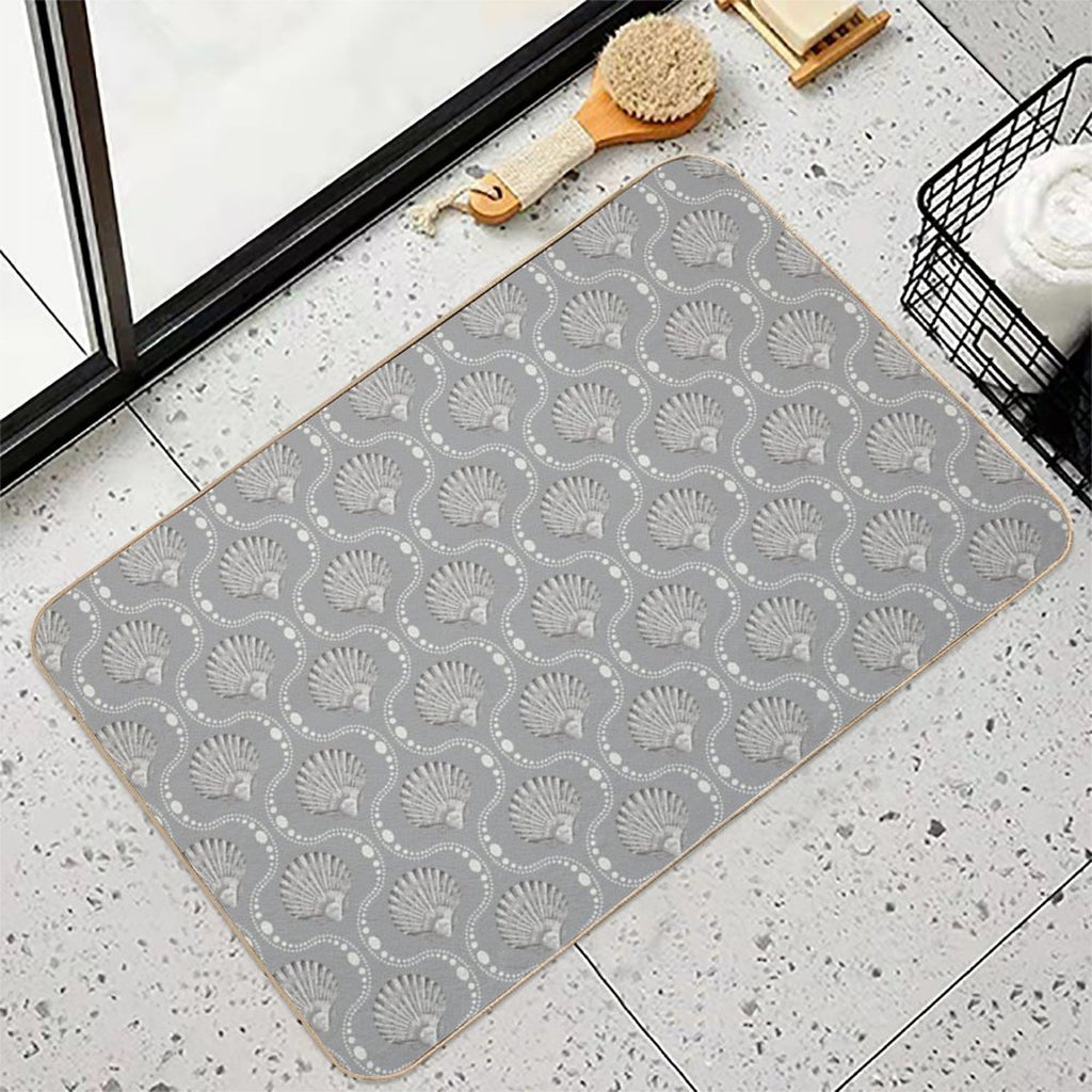 Scallops And Spots Neutral Mocha And Sepia Brown  Pet-Safe Bath Mat