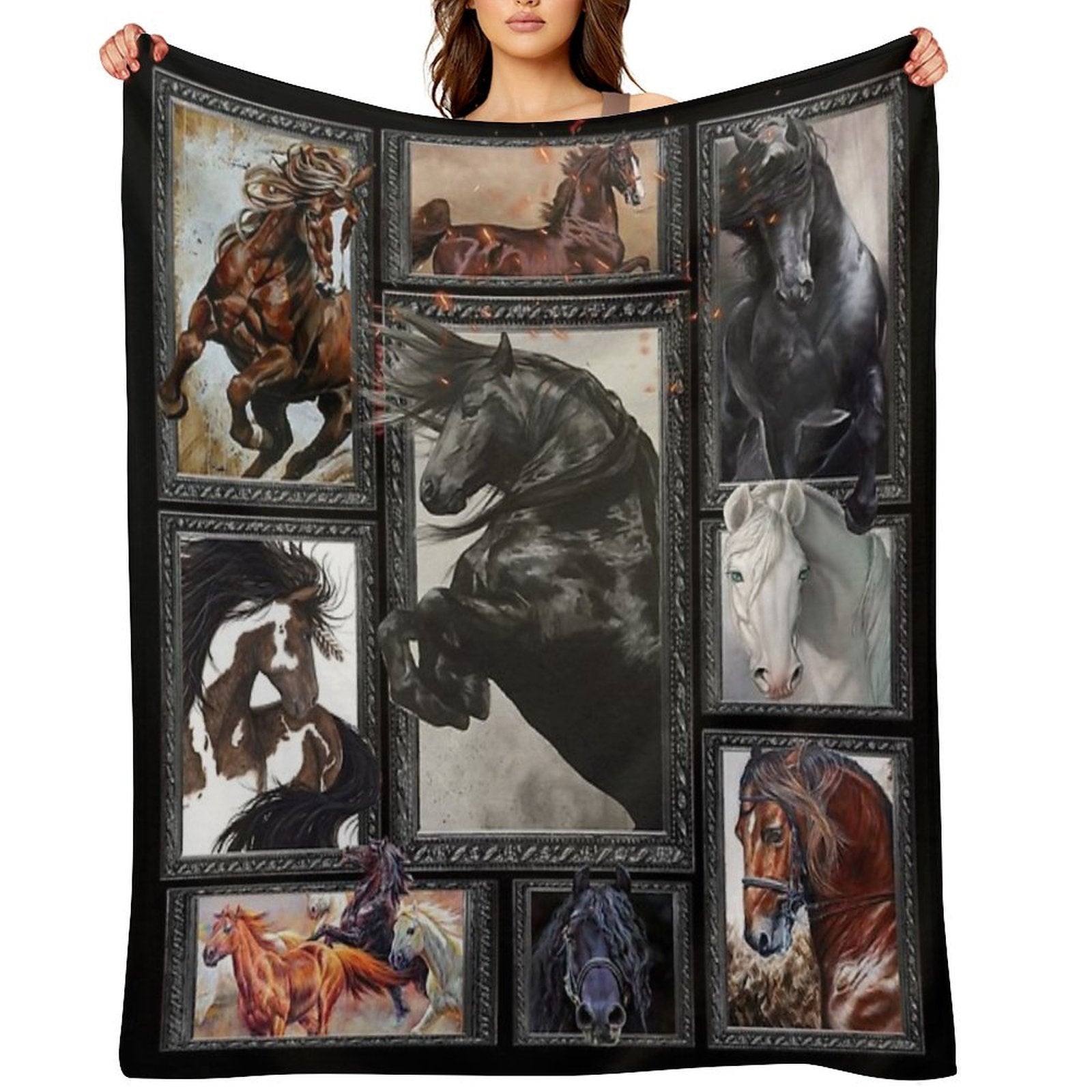 Horse Blanket 1 Travel-friendly Throw Blanket