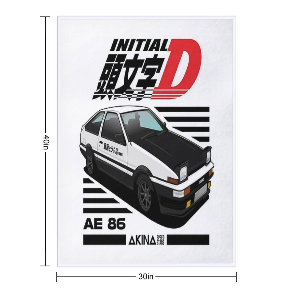 AE86 Initial D Machine-washable Throw Blanket
