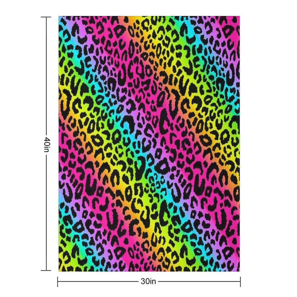 Colofrul Rainbow Leopard Wrinkle-free Throw Blanket