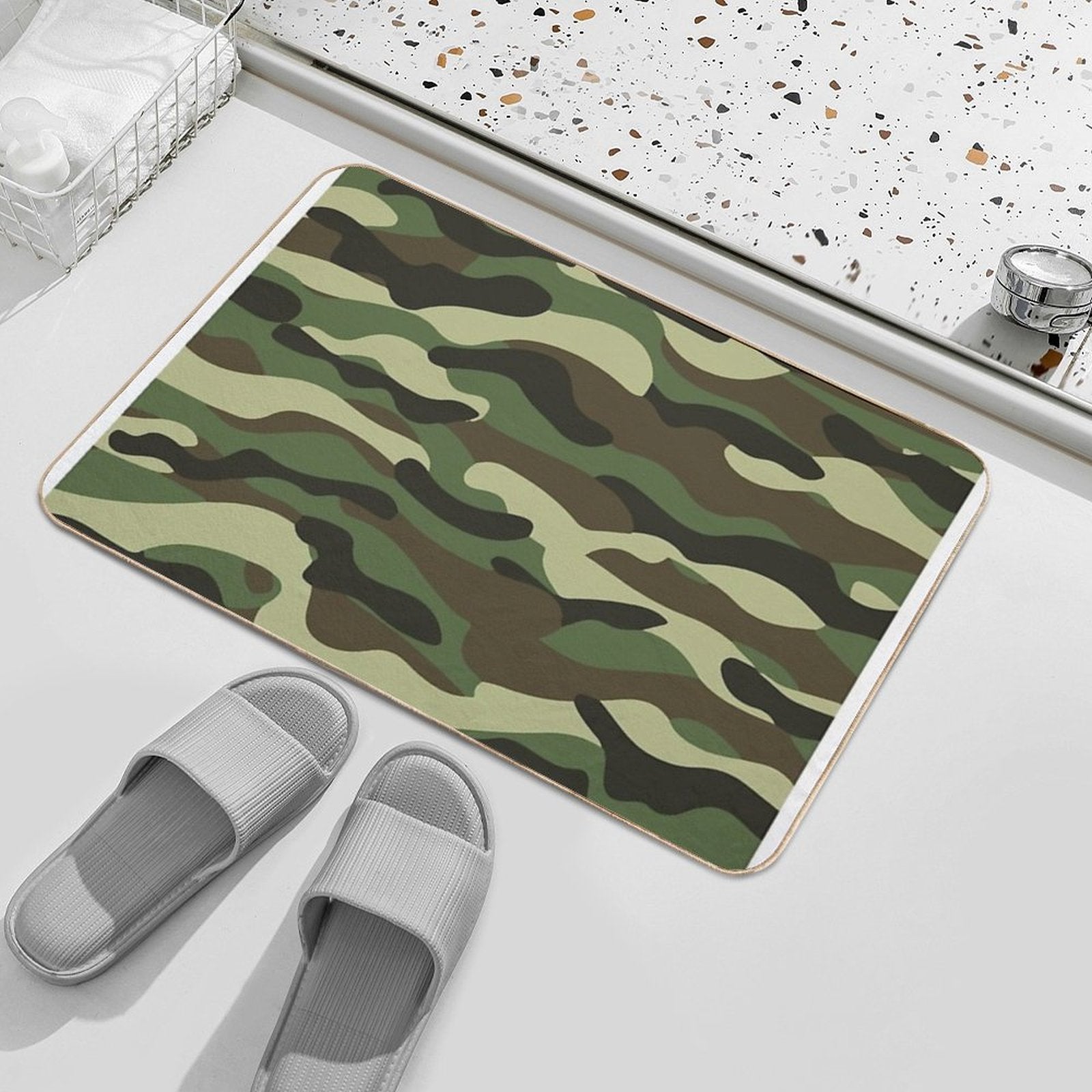 Camouflage Camo Military Design  Long-Lasting Bath Mat