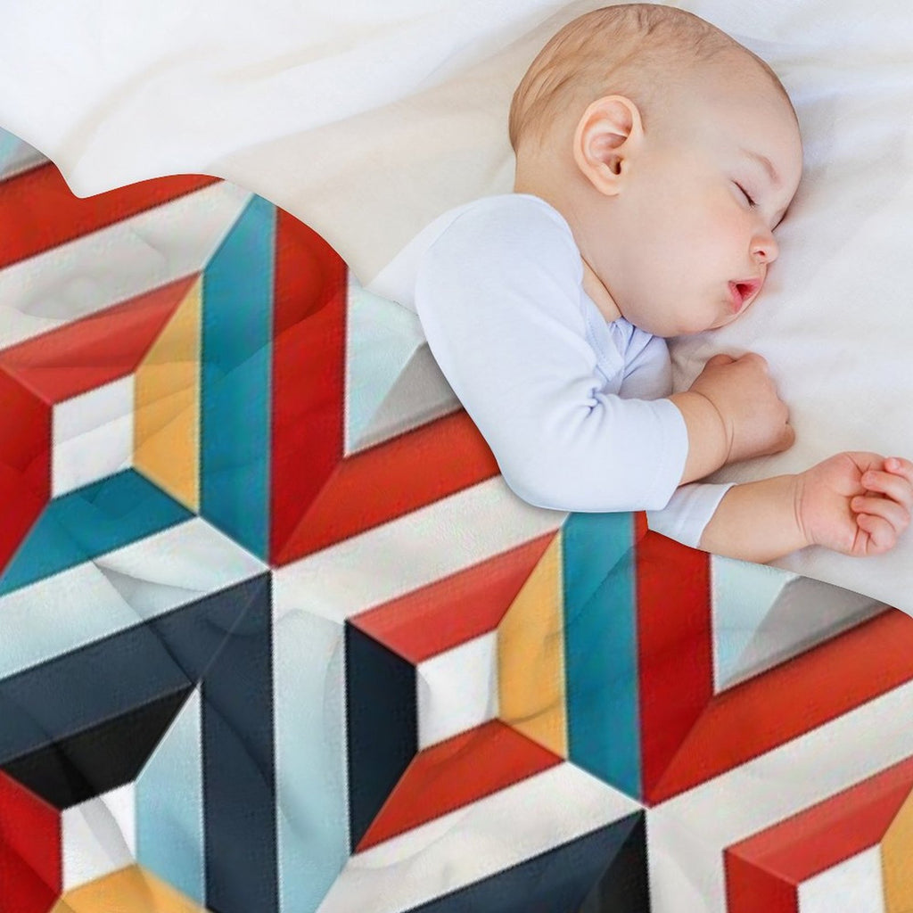 Seamless Pattern Design Geometric Shapes Machine-washable Throw Blanket
