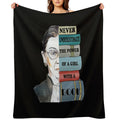 Notorious RBG Ruth Bader Ginsburg Never UnderEstimate The Power of A Girl With A Book Feminist Gift Comfort Throw Blanket