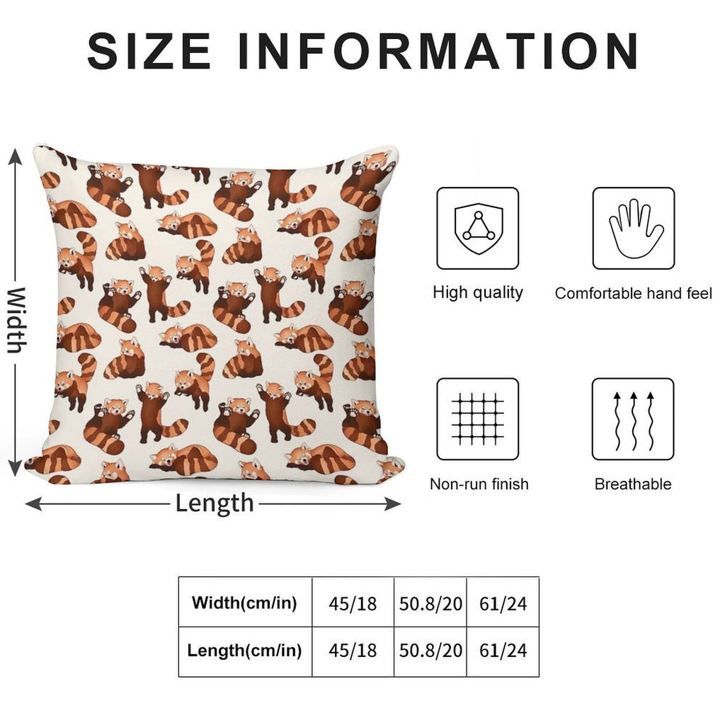 Red Panda Pattern Soft Easy Maintenance Throw Pillow