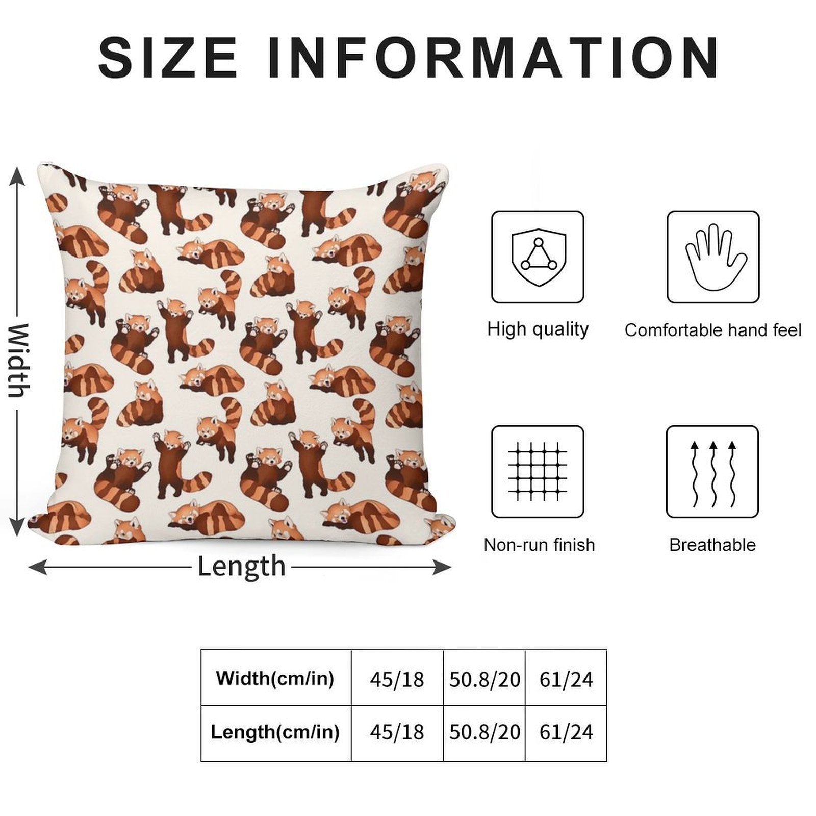 Red Panda Pattern Soft Easy Maintenance Throw Pillow