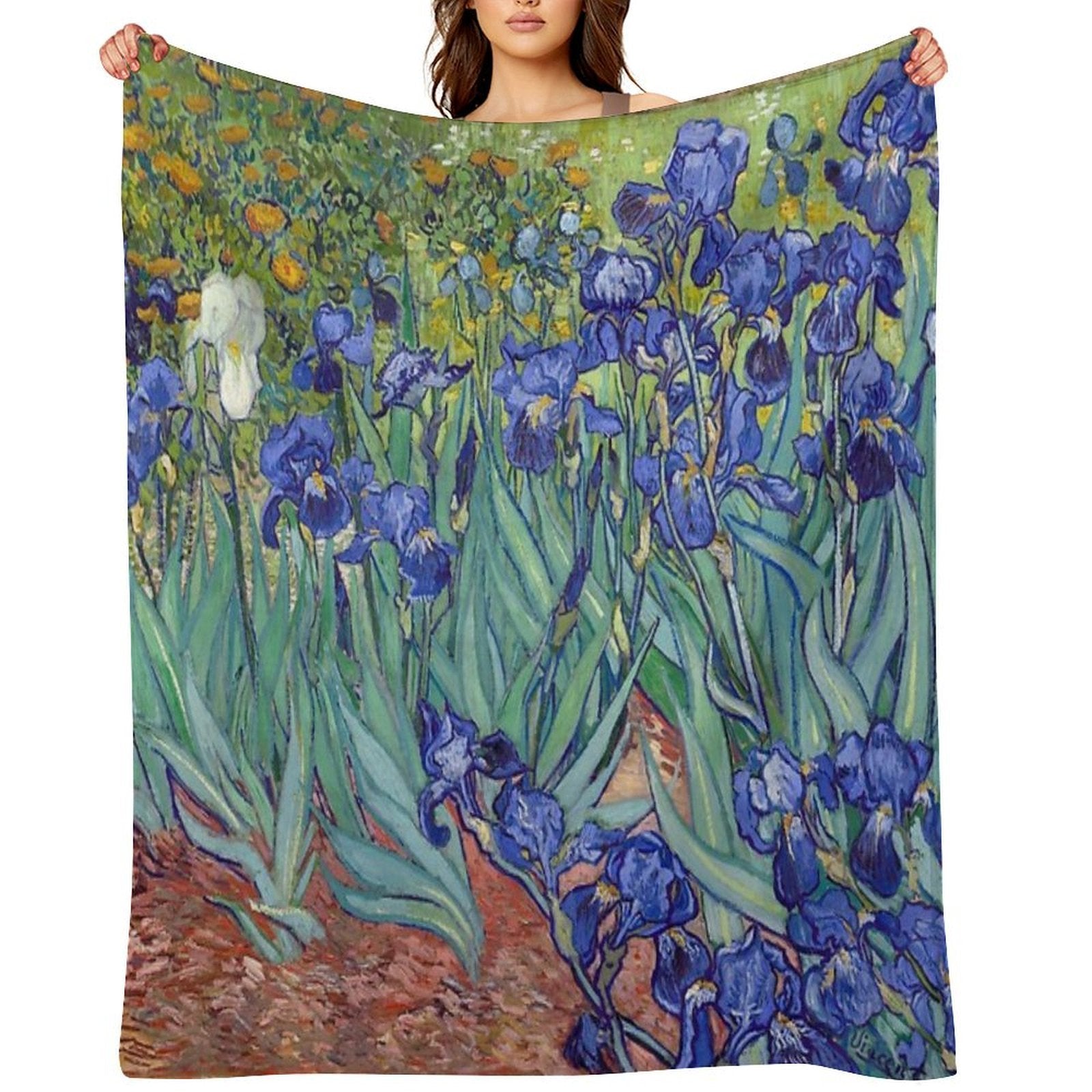 Van Gogh - Irises Anti-pilling Throw Blanket