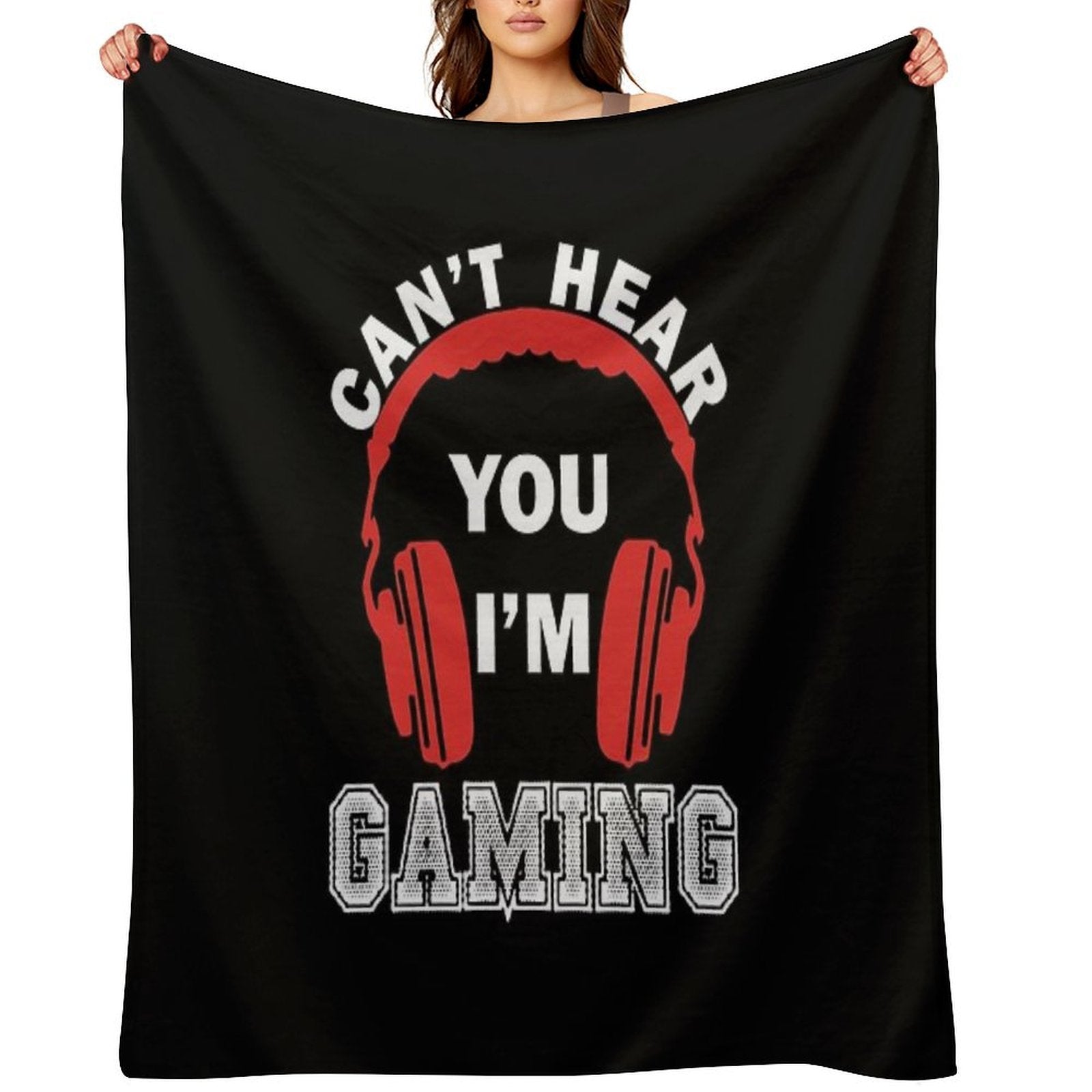 Video Gaming Gift Gamer Headset  Design Wrinkle-free Throw Blanket