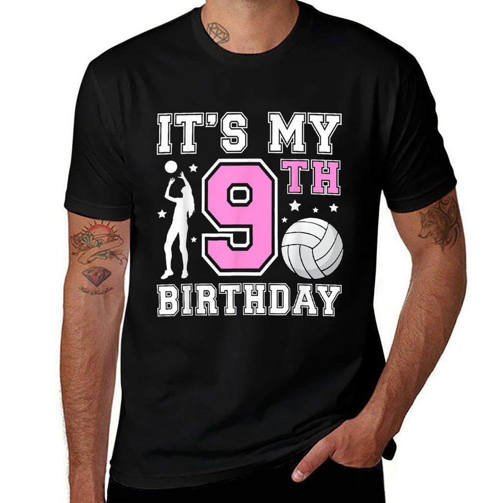 9th Birthday Volleyball Girl 9 Year Old Volleyball Player  Stretchy T-Shirt