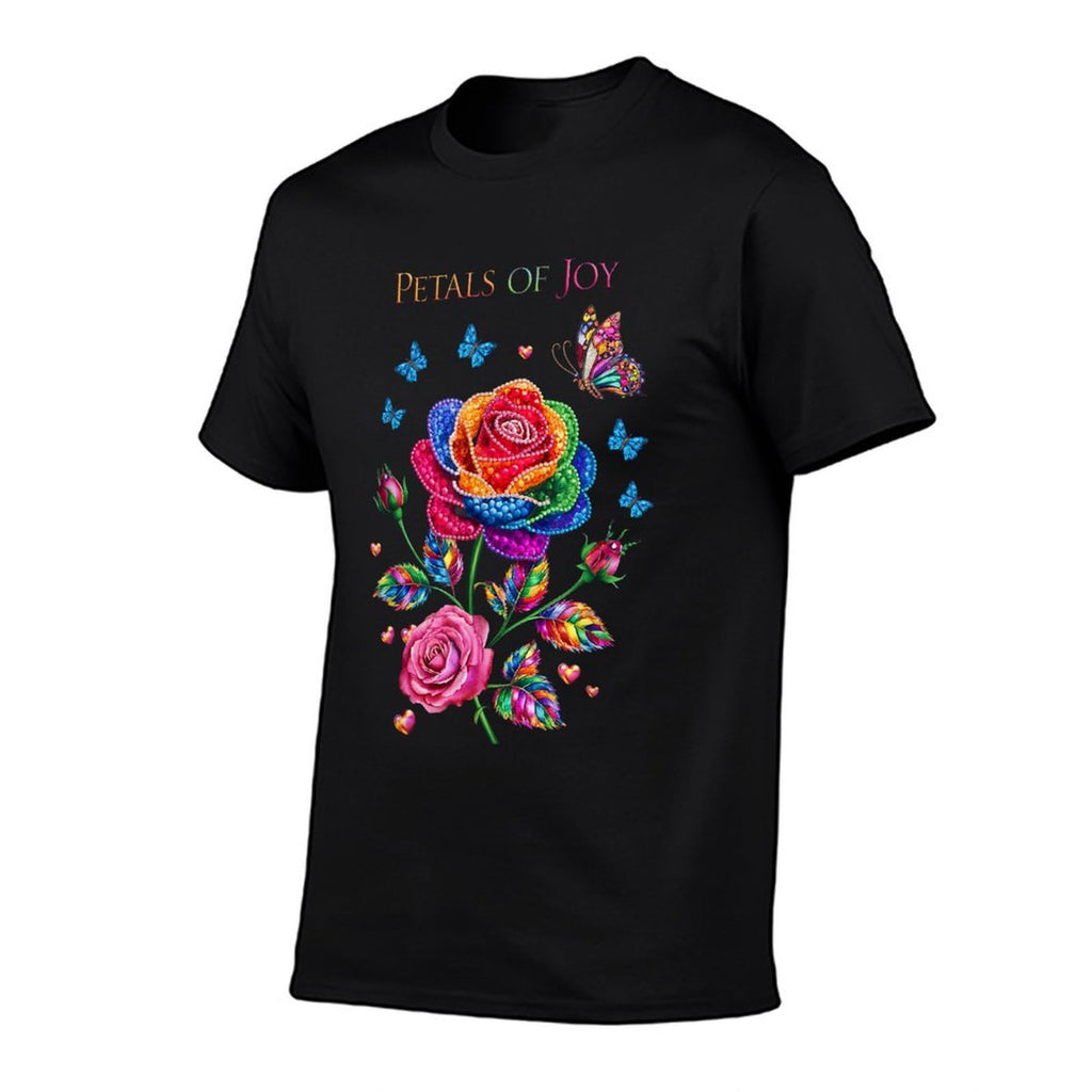 Petals of Joy Colorful Rose And Butterfly Art  Relaxed-fit T-Shirt