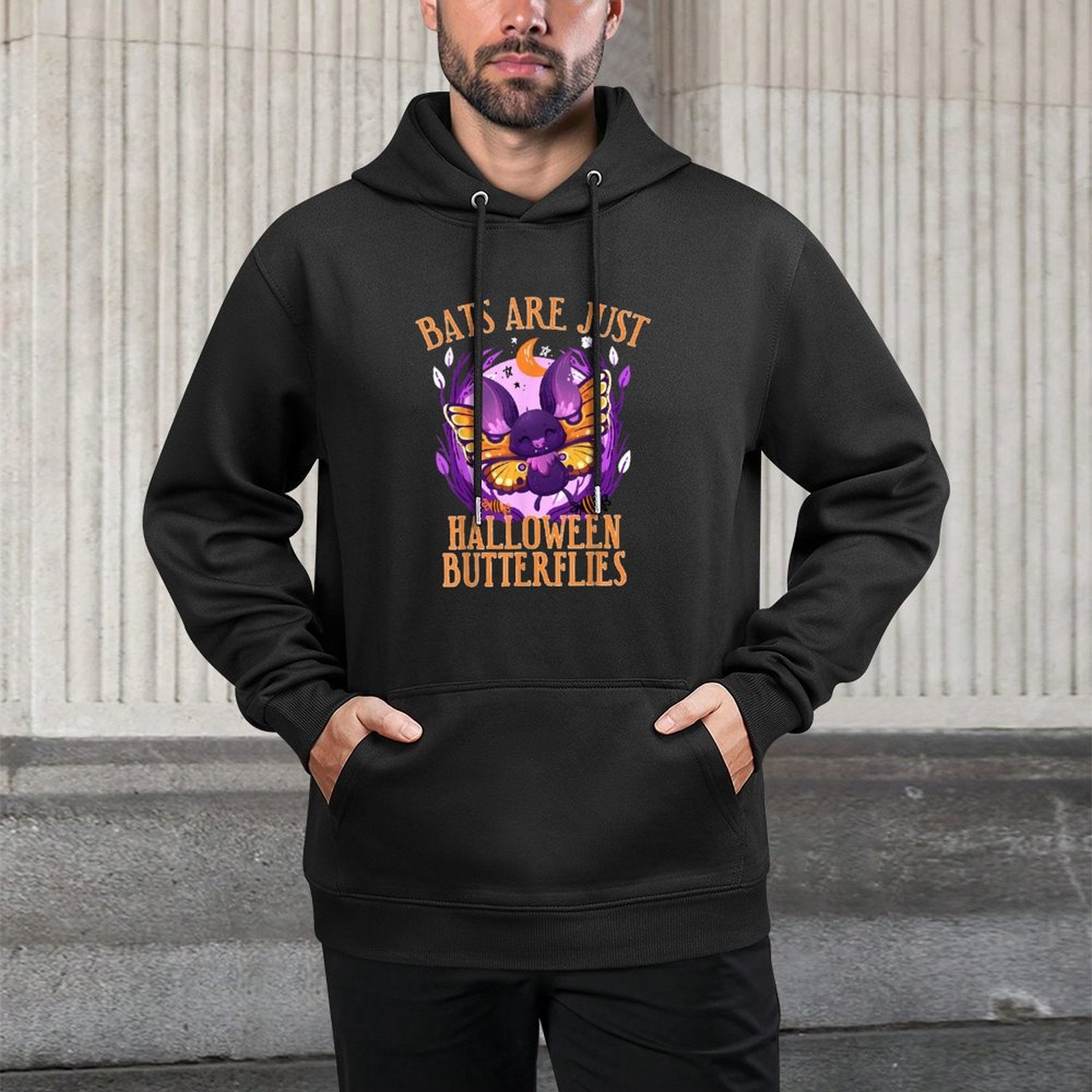 Bats Are Just Halloween Butterflies The Cute Halloween Durable Construction Hoodie