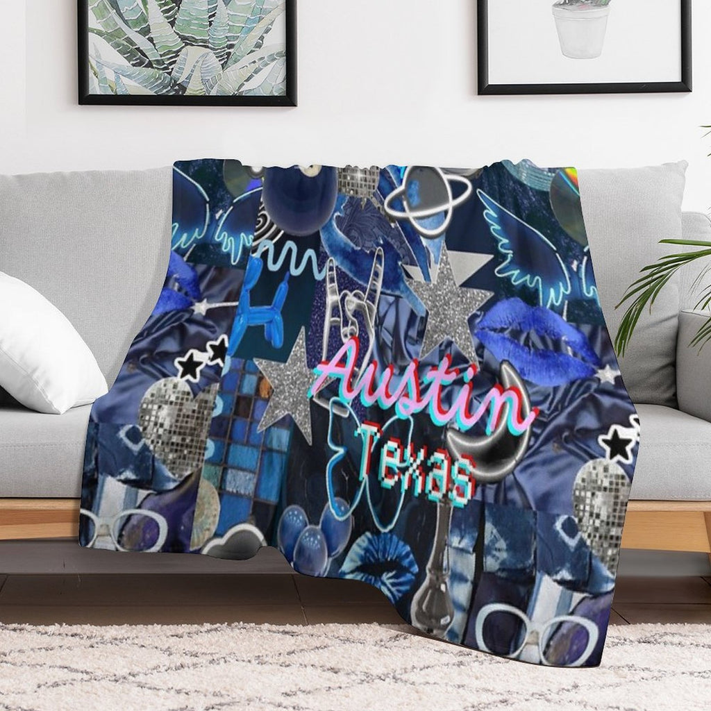 Austin Texas COLLAGE Easy Care Throw Blanket