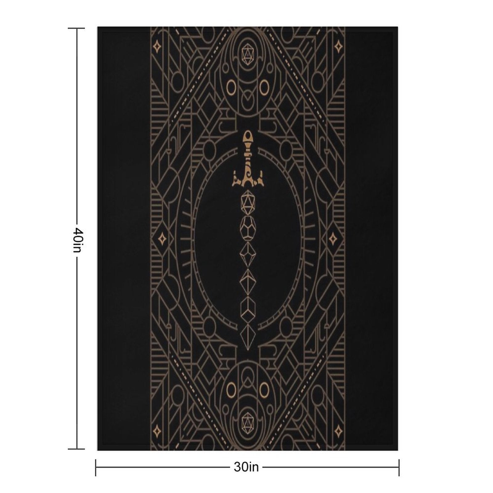 Polyhedral Dice Sword Vintage Minimalist Geometry Versatility Throw Blanket