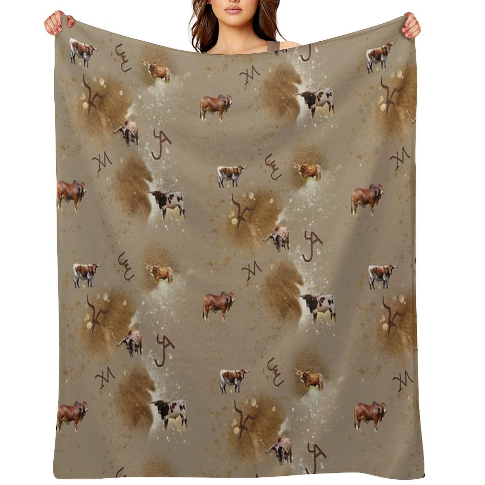 Thats Bull! Brands And Longhorns Comfort Throw Blanket