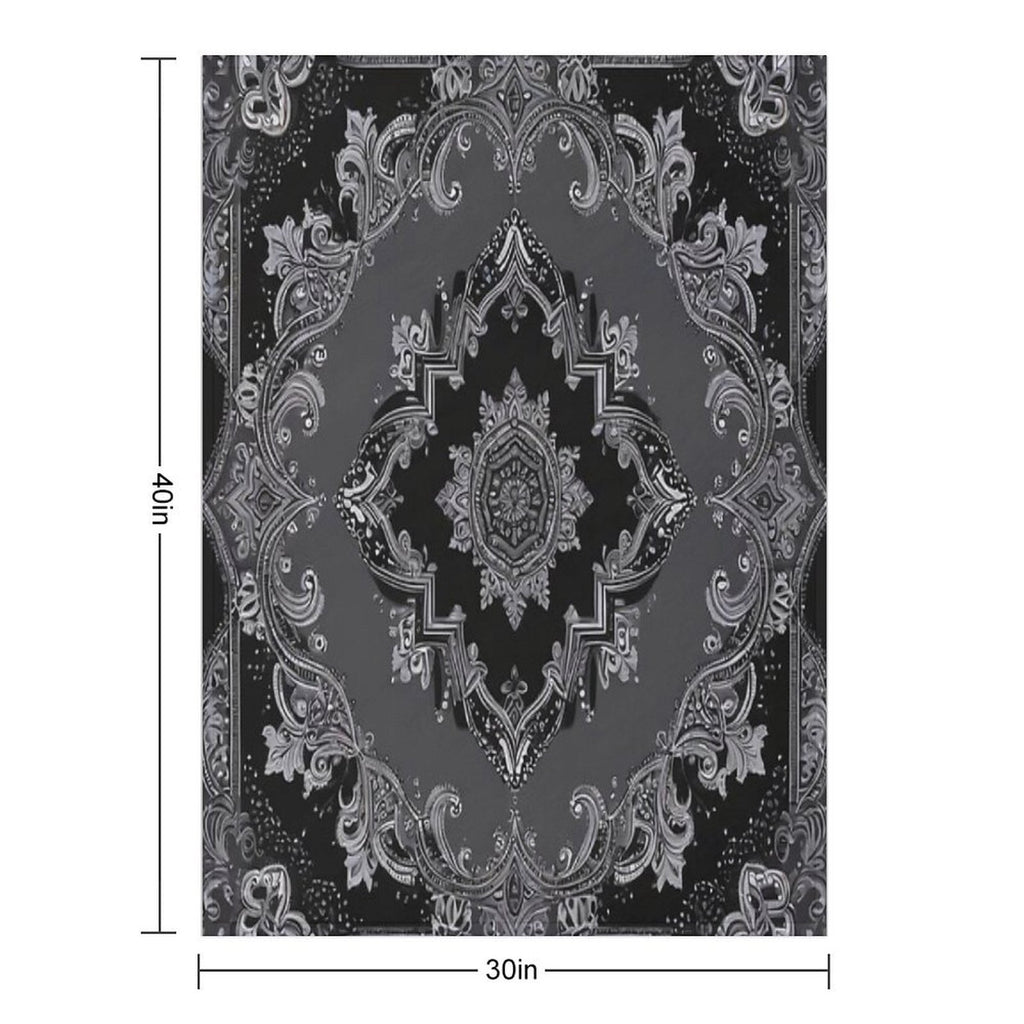 RogerPattern - Timeless Elegance Black & Gray Bandana for Fashion & Home Gift-ready Throw Blanket