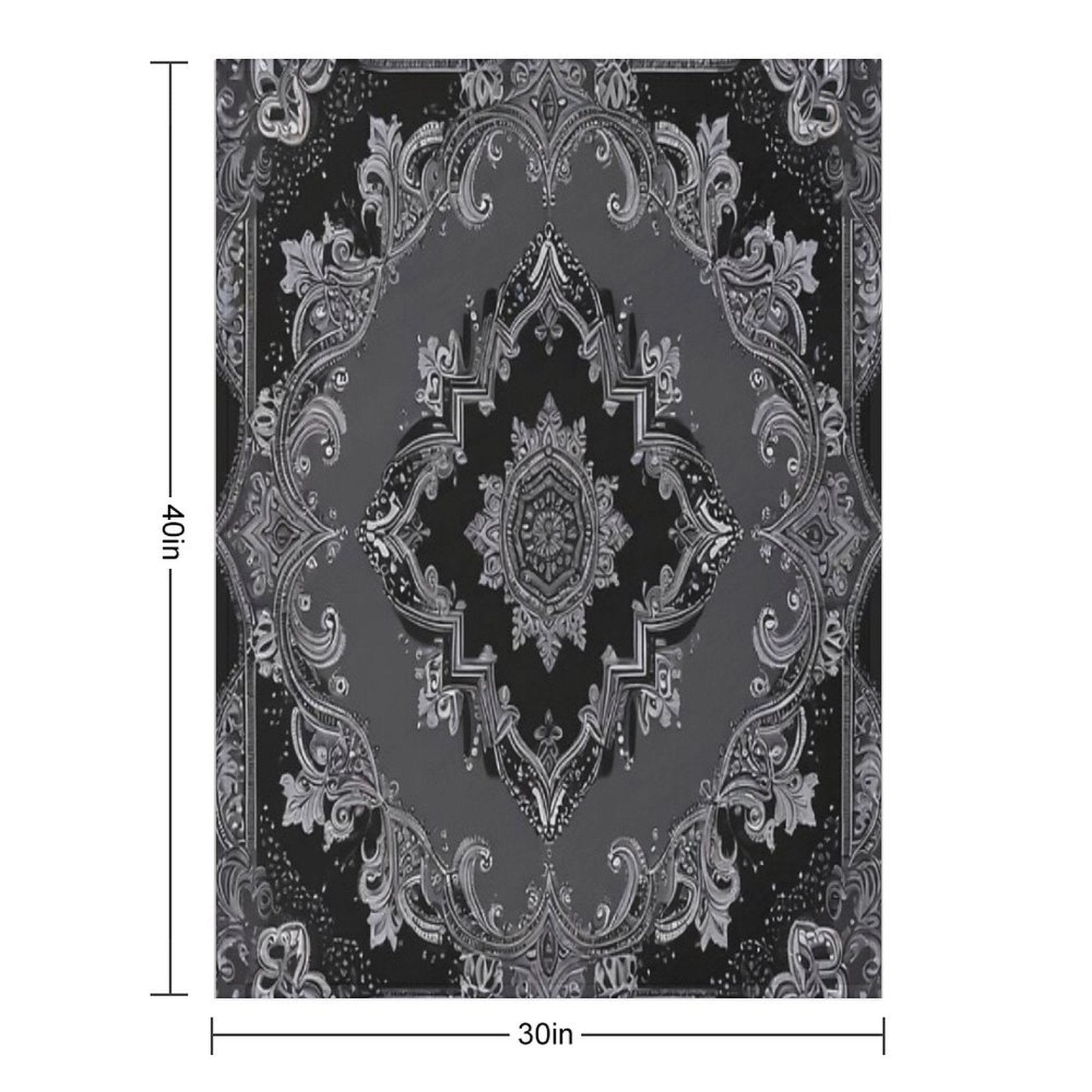 RogerPattern - Timeless Elegance Black & Gray Bandana for Fashion & Home Gift-ready Throw Blanket