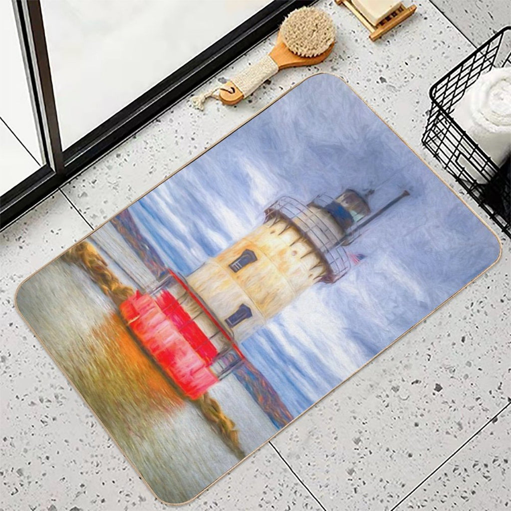 Sleepy Hollow Lighthouse Art  Pet-Safe Bath Mat