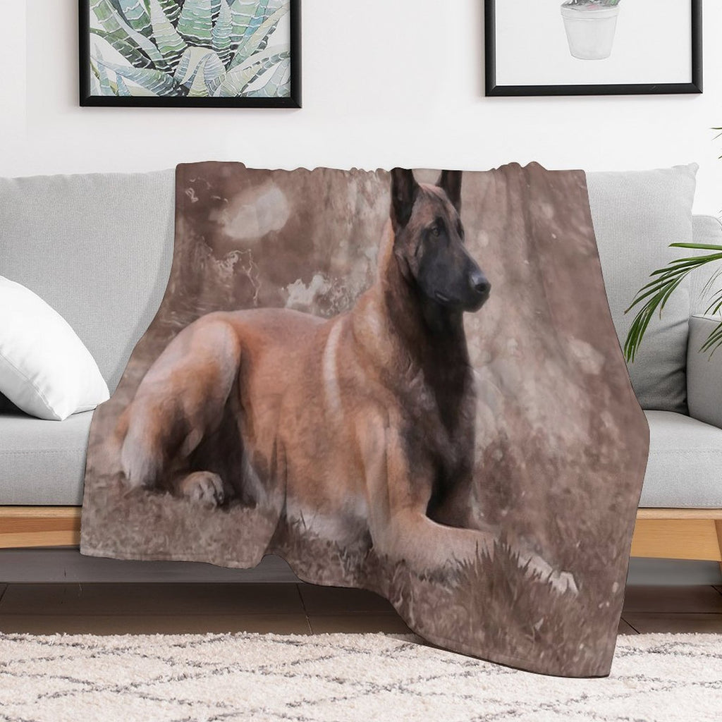 Malinois  Belgian Shepherd - Mechelaar Lightweight Throw Blanket