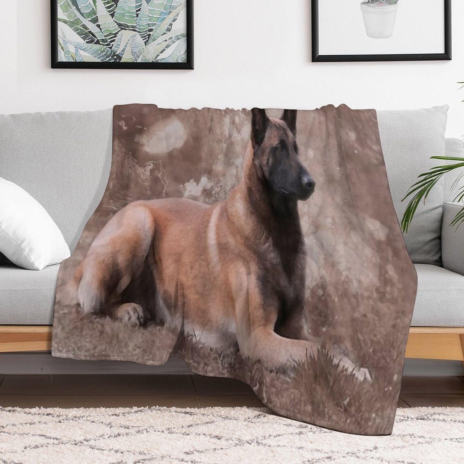 Malinois  Belgian Shepherd - Mechelaar Lightweight Throw Blanket