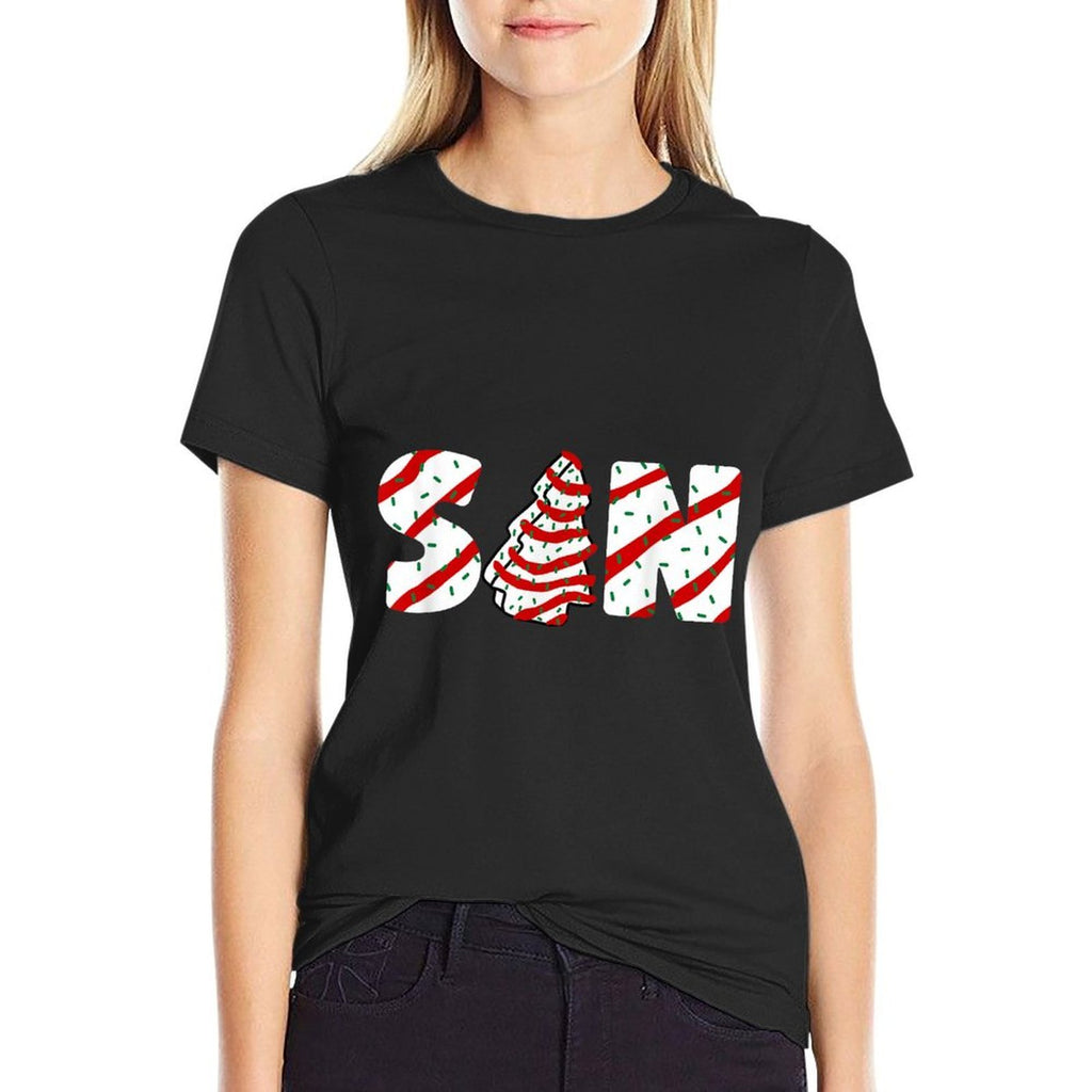 Christmas Tree Cake Matching Family Party Pajama Son  Polyester Blend T-Shirt