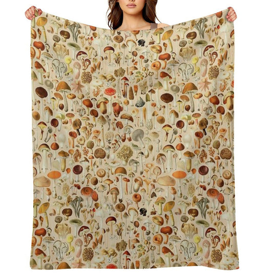 Vintage Mushroom Designs Collection Comfort Throw Blanket